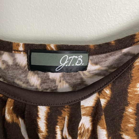 J.T.B Tunic Tank Top Cheetah Print Y2K Vintage Women’s Size Small Beaded Brown - Picture 3 of 8